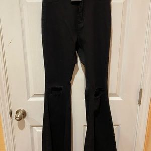 Black flare jeans.